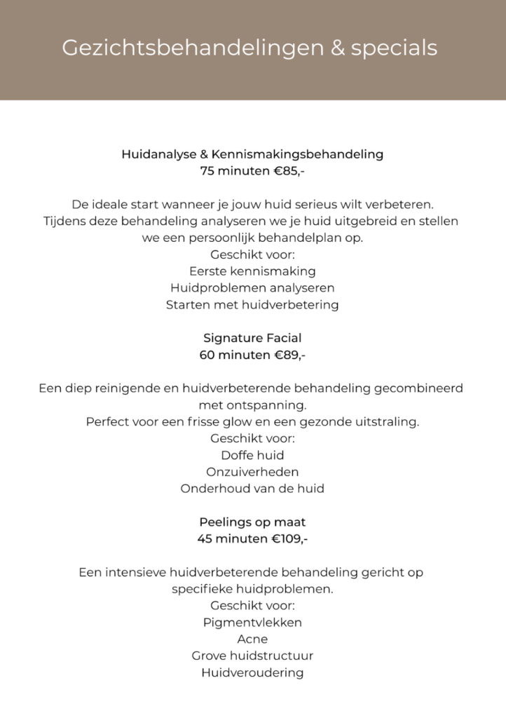Gezichtbehandelingen