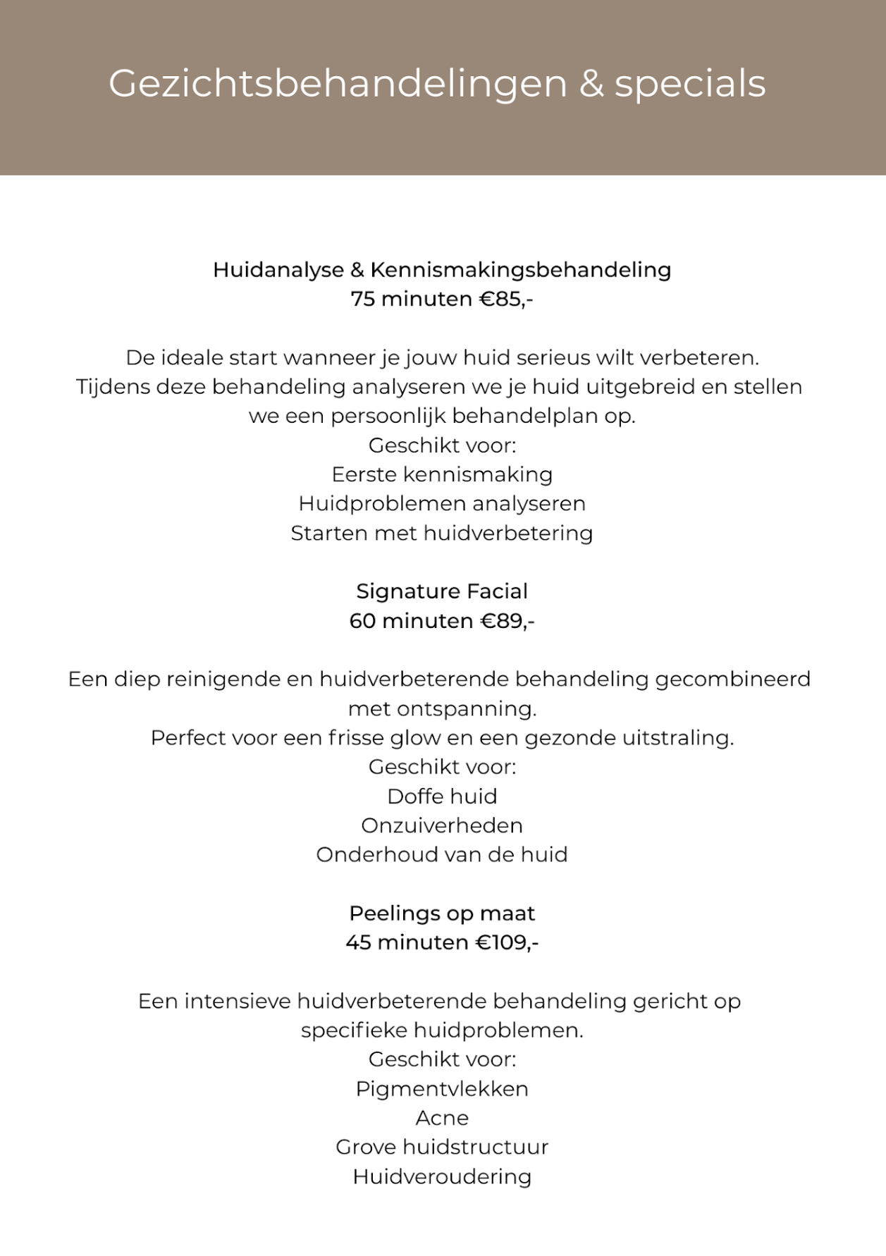 Gezichtbehandelingen