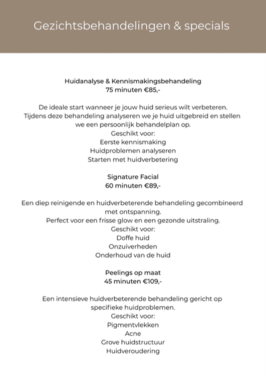 Gezichtsbehandeling Santpoort